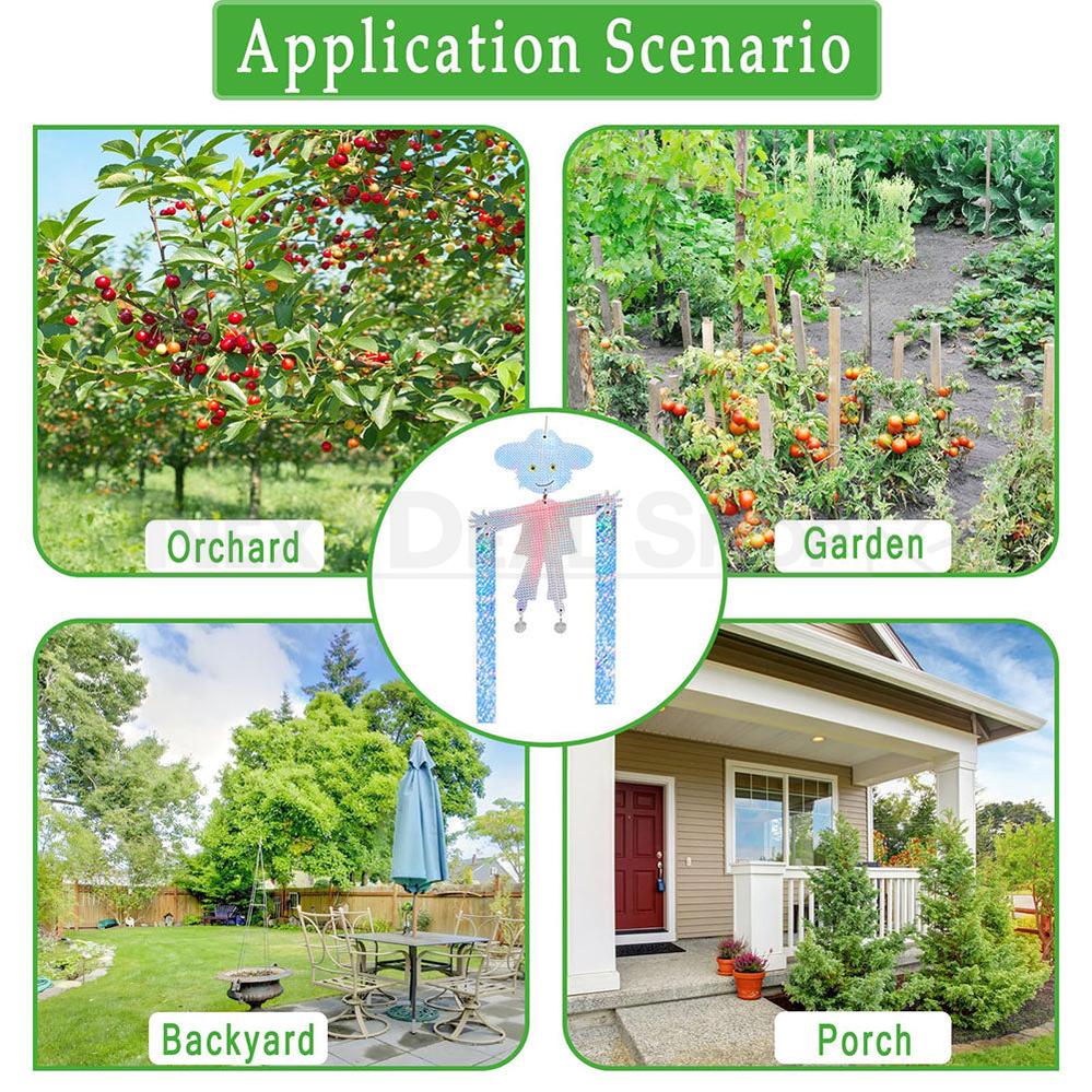 Reflective Scarecrow Hanging Bird Scare Deterrent for Outdoor Garden Yard