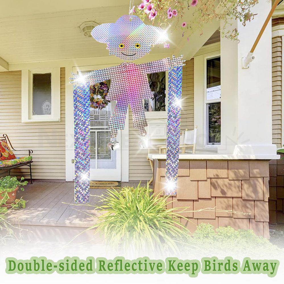 Reflective Scarecrow Hanging Bird Scare Deterrent for Outdoor Garden Yard
