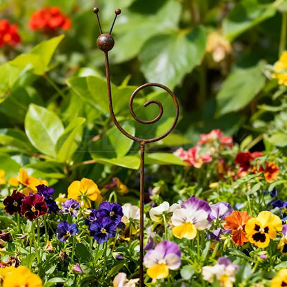 Rustic Metal Snail Garden Stake Yard Art Decor