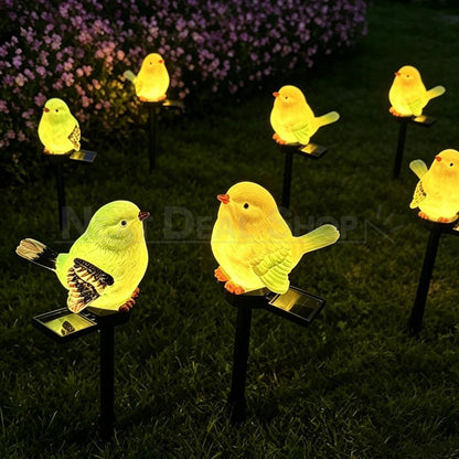 Solar Powered Bird Figurine Garden Pathway Lawn Stake Light