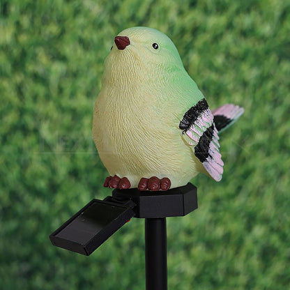 Solar Powered Bird Figurine Garden Pathway Lawn Stake Light