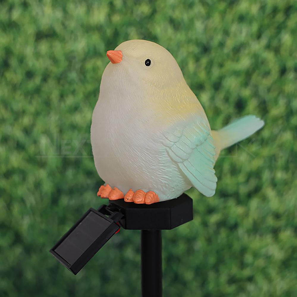 Solar Powered Bird Figurine Garden Pathway Lawn Stake Light